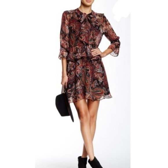 W118 by Walter Baker Paisley Chiffon Dress Size 6 - Picture 1 of 8